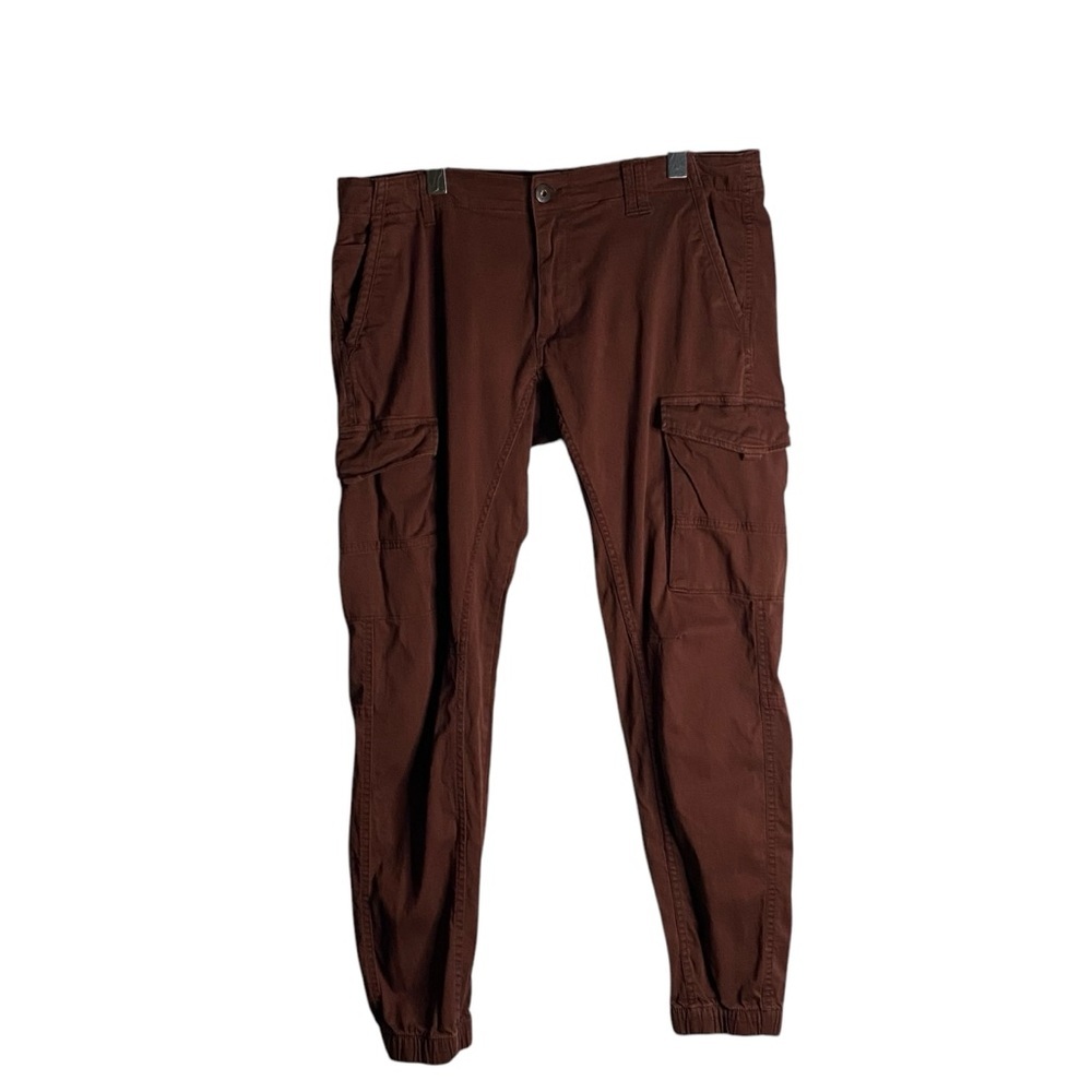 Jack & Jones Men's Red Tapered Cargo Jogger Pant